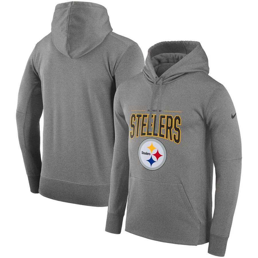 Pittsburgh Steelers Nike Sideline Property of Performance Pullover Hoodie Gray,We sell and wholesale Pittsburgh Steelers Nike Sideline Property of Performance Pullover Hoodie Gray on line form chian!